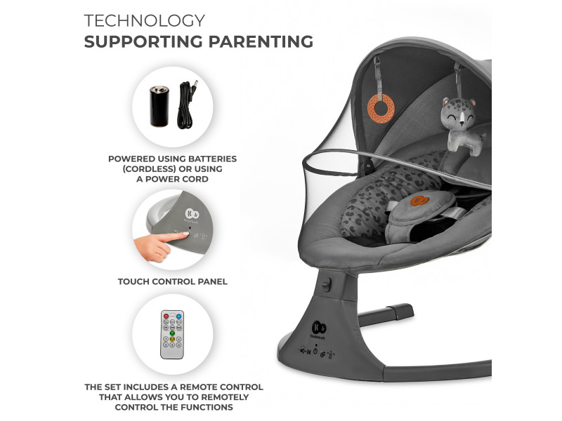 Крісло-гойдалка Kinderkraft Lumi 2 Dark Grey (KBLUMI02DGR0000), Фото 10