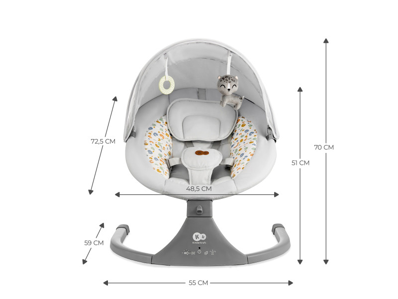 Крісло-гойдалка Kinderkraft Lumi 2 Light Grey (KBLUMI02LGR0000), Фото 8