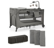 Ліжко-манеж с пеленатором Kinderkraft Joy 2 Dark Grey (KLJOY02DGR000AC)