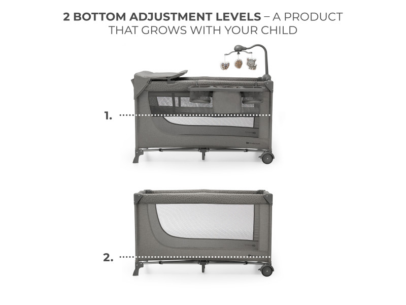 Ліжко-манеж с пеленатором Kinderkraft Joy 2 Dark Grey (KLJOY02DGR000AC), Фото 5