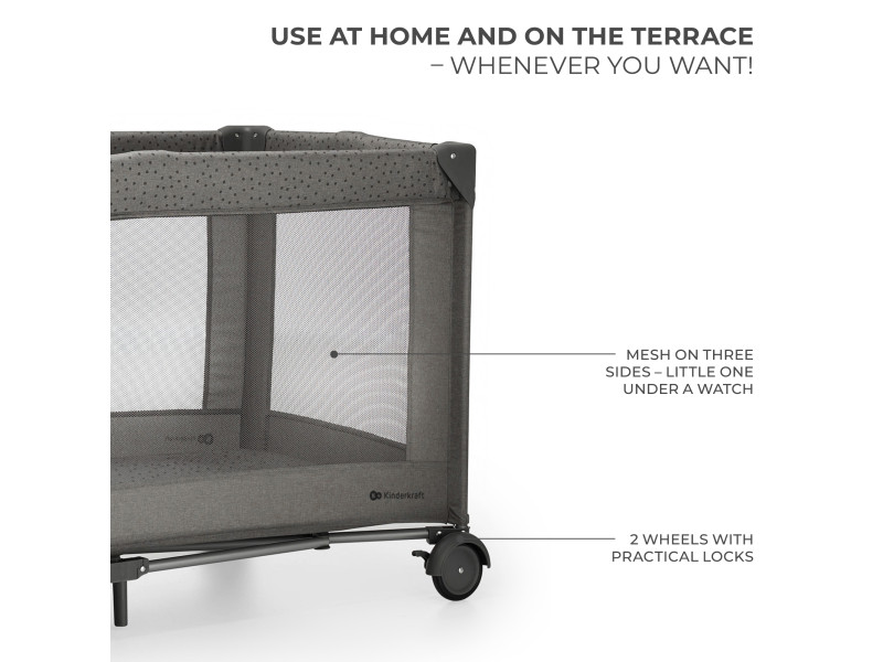 Ліжко-манеж с пеленатором Kinderkraft Joy 2 Dark Grey (KLJOY02DGR000AC), Фото 6