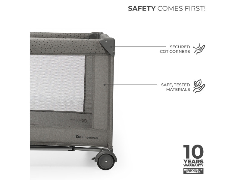 Ліжко-манеж с пеленатором Kinderkraft Joy 2 Dark Grey (KLJOY02DGR000AC), Фото 8