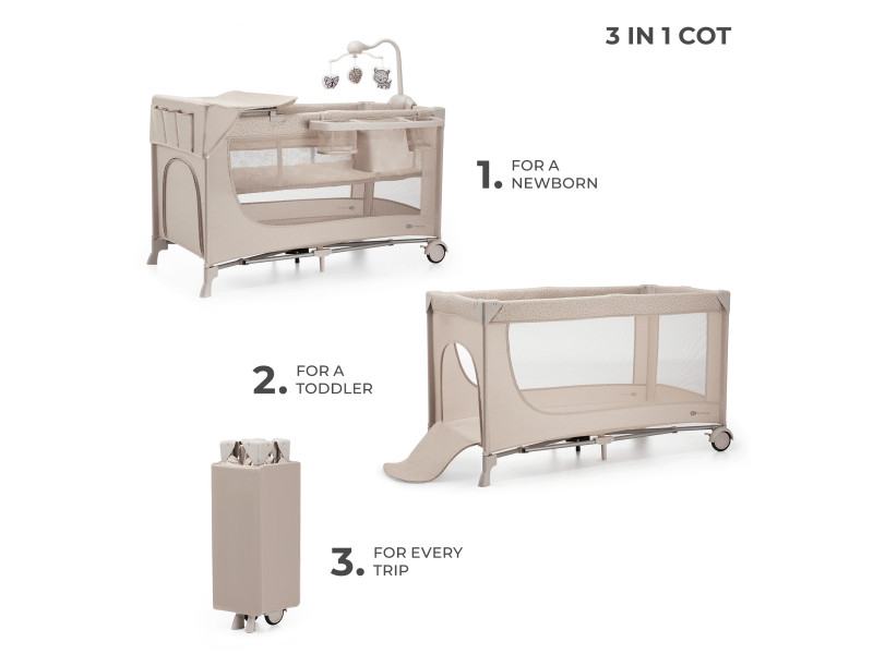 Ліжко-манеж с пеленатором Kinderkraft Joy 2 Beige (KLJOY02BEG000AC), Фото 3