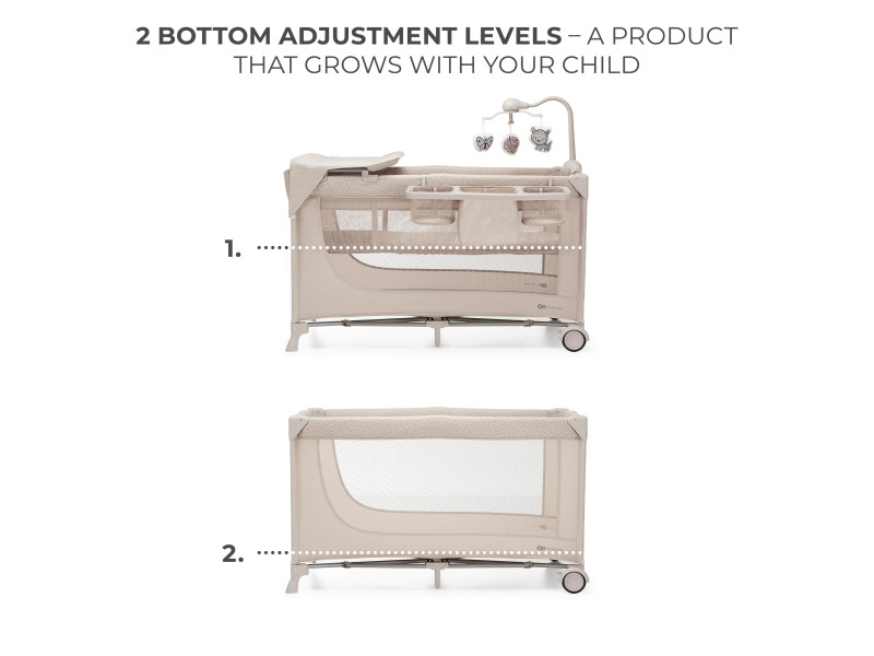 Ліжко-манеж с пеленатором Kinderkraft Joy 2 Beige (KLJOY02BEG000AC), Фото 5