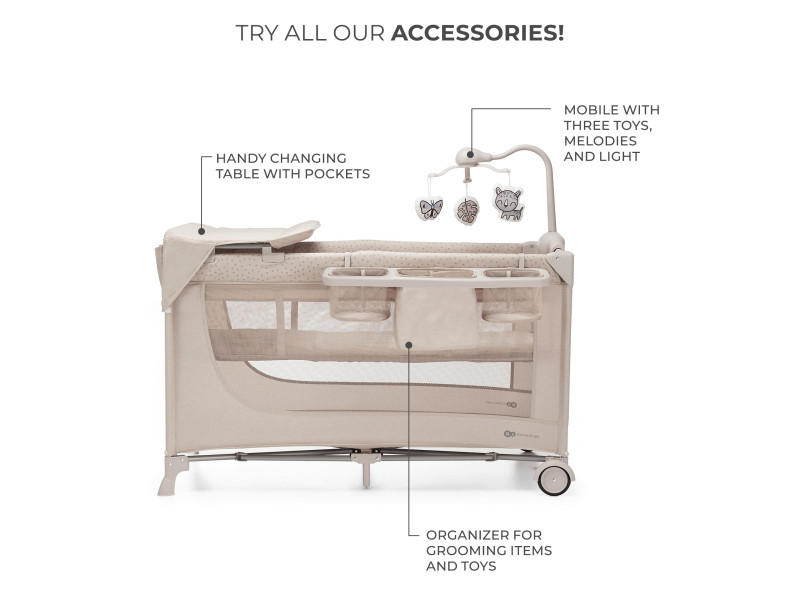 Ліжко-манеж с пеленатором Kinderkraft Joy 2 Beige (KLJOY02BEG000AC), Фото 7