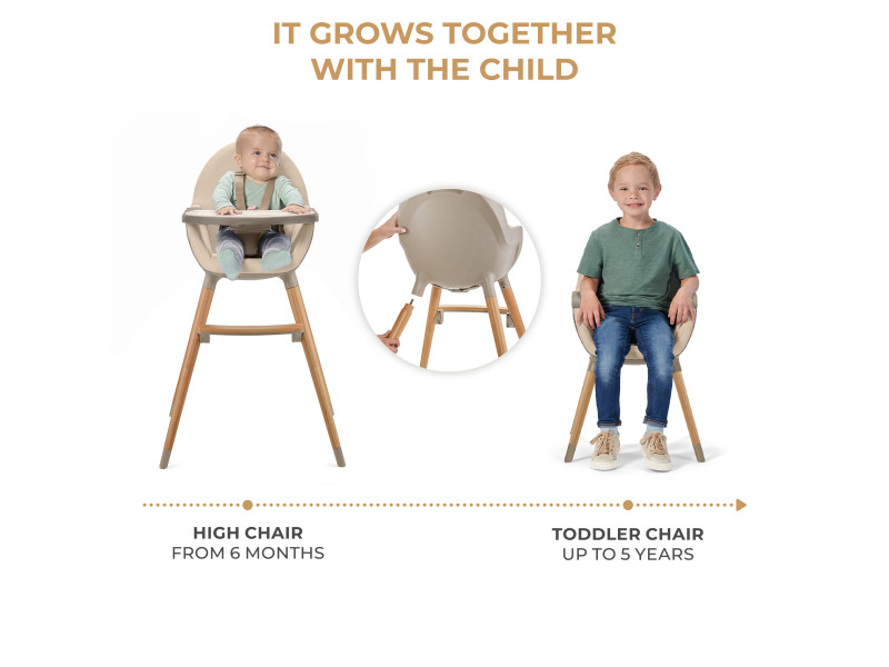 Стільчик для годування 2 в 1 Kinderkraft Fini 2 Beige (KHFINI02BEG0000), Фото 5