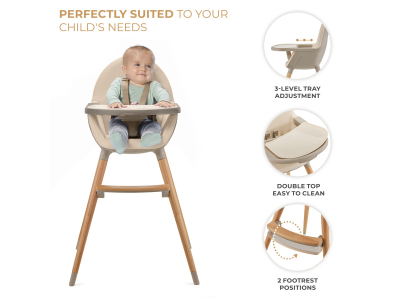 Стільчик для годування 2 в 1 Kinderkraft Fini 2 Beige (KHFINI02BEG0000), Фото 6
