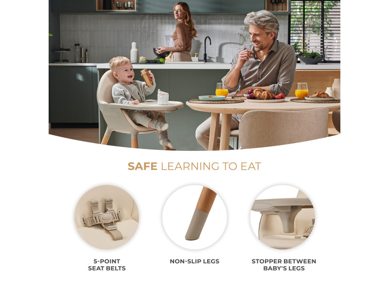 Стільчик для годування 2 в 1 Kinderkraft Fini 2 Beige (KHFINI02BEG0000), Фото 7