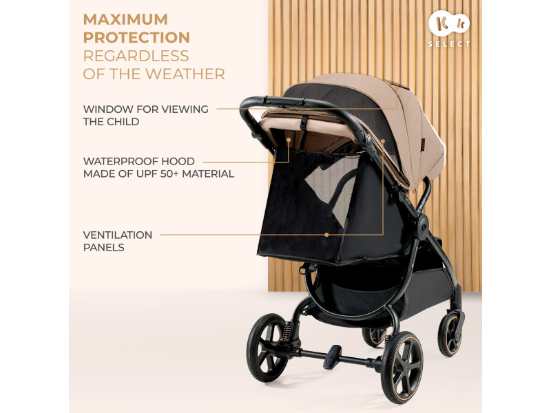 Прогулянкова коляска Kinderkraft Mitzy Linen Beige (KSMITZ00BEG0000), Фото 12