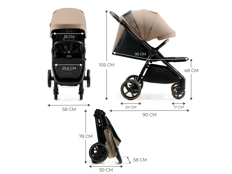 Прогулянкова коляска Kinderkraft Mitzy Linen Beige (KSMITZ00BEG0000), Фото 5