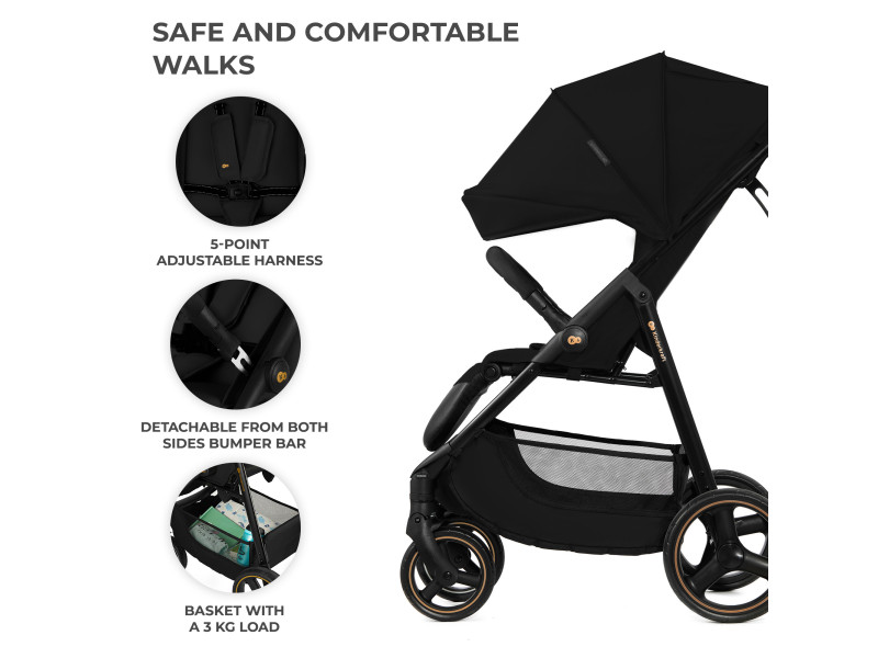 Прогулочная коляска Kinderkraft Trig 3 Onyx Black (KSTRIG03BLK0000), Фото 7