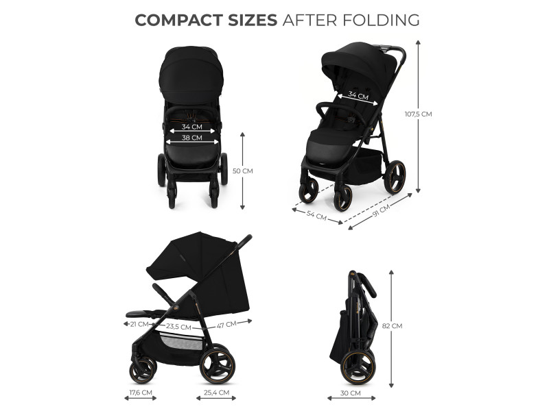 Прогулочная коляска Kinderkraft Trig 3 Onyx Black (KSTRIG03BLK0000), Фото 9
