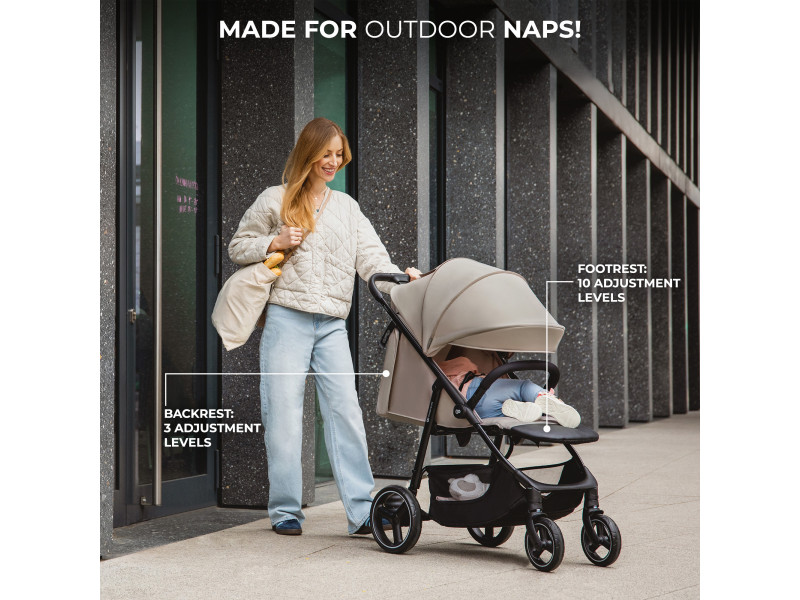 Прогулочная коляска Kinderkraft Trig 3 Stone Beige (KSTRIG03BEG0000), Фото 4
