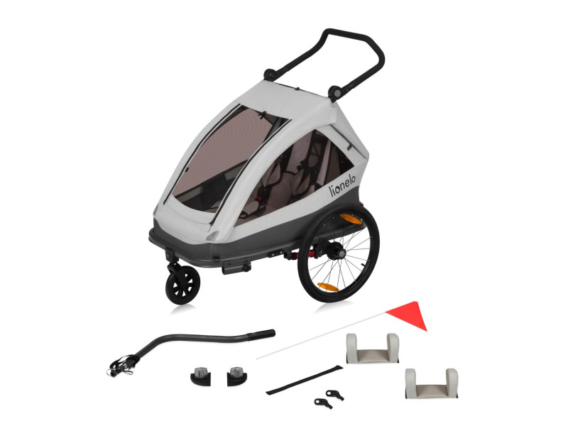 Велосипедний причіп з функцією коляски Lionelo CAMA GREY STONE, Фото 3