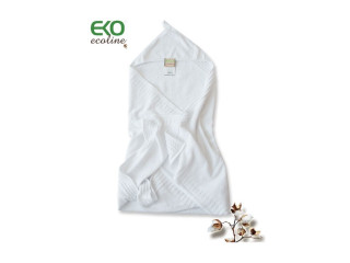 Дитячий плед з куточком натуральний PLE-11 “Куточок” бавовняний, білий