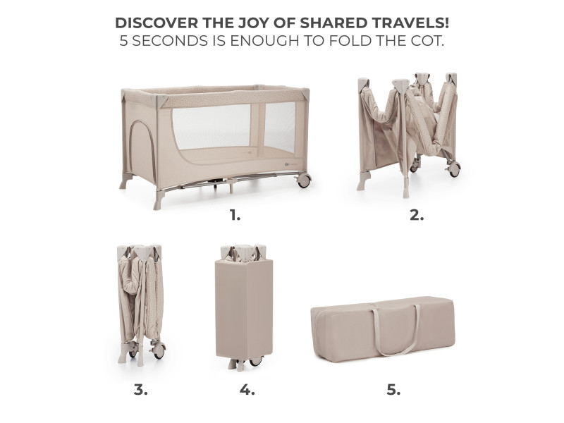 Ліжко-манеж Kinderkraft Joy 2 Beige (KLJOY02BEG00000), Фото 4