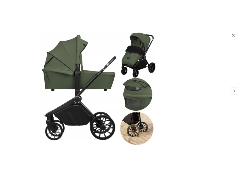 Универсальная коляска 3 в 1 Lionelo MIKA PLUS 3IN1 GREEN OLIVE, Фото 1