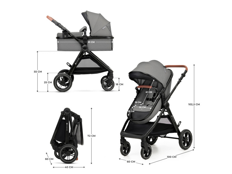 Универсальная коляска 3 в 1 Kinderkraft Esme Moonlight Grey (KSESME00GRY3000), Фото 7