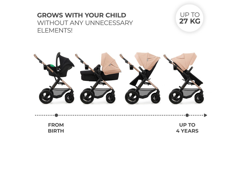 Універсальна коляска 3 в 1 Kinderkraft Moov 2 Air Sand Beige (KSMOOV02BEG0000), Фото 14
