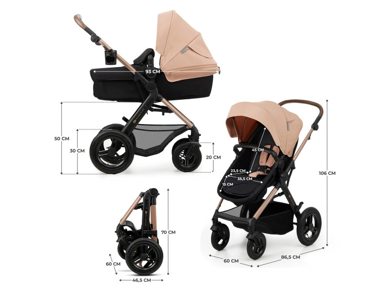 Універсальна коляска 3 в 1 Kinderkraft Moov 2 Air Sand Beige (KSMOOV02BEG0000), Фото 10