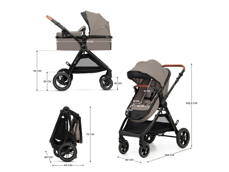 Универсальная коляска 3 в 1 Kinderkraft Esme Sand Beige (KSESME00BEG3000), Фото 7