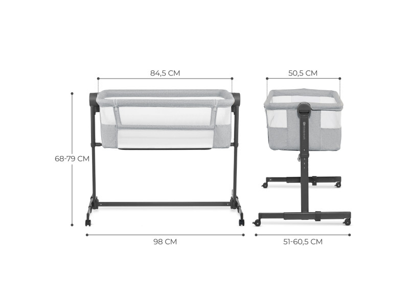 Приставна кроватка-люлька Kinderkraft Neste Up 2 Light Grey (KLNEUP02LGR0000), Фото 8