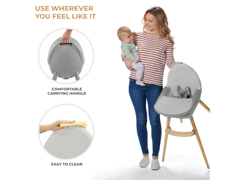 Стільчик для годування 2 в 1 Kinderkraft Fini 2 Grey (KHFINI02GRY0000), Фото 8