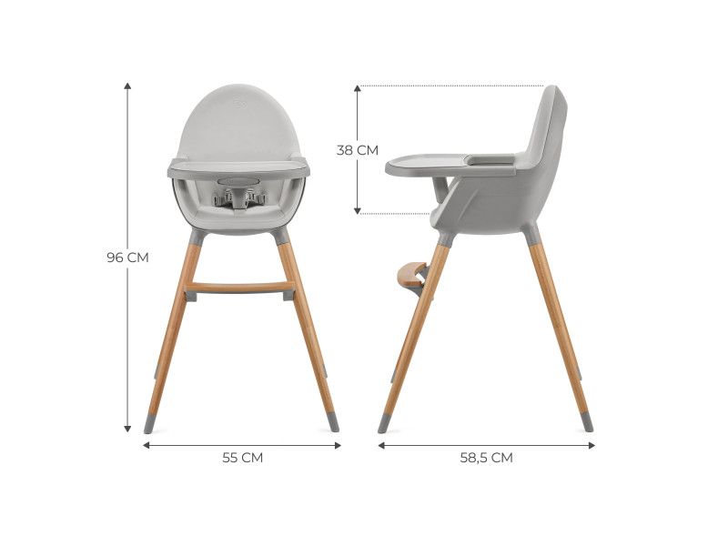 Стільчик для годування 2 в 1 Kinderkraft Fini 2 Grey (KHFINI02GRY0000), Фото 9