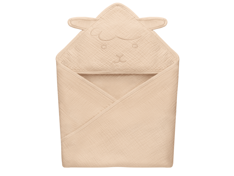 Рушник Lionelo MUSLIN HOODED TOWEL BEIGE CAPPUCCINO, Фото 3
