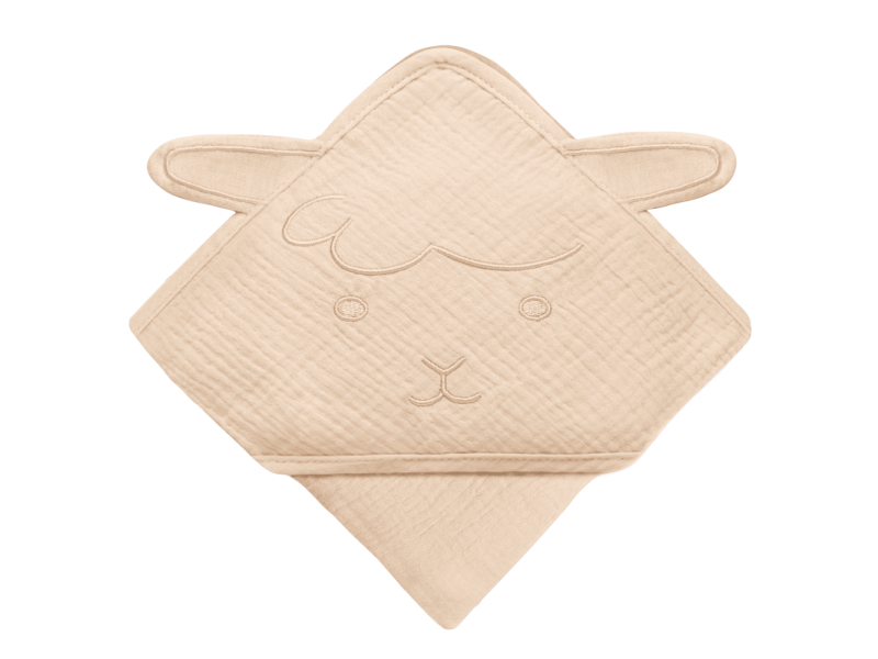 Рушник Lionelo MUSLIN HOODED TOWEL BEIGE CAPPUCCINO, Фото 1