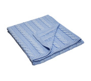 Дитячий теплий в’язаний плед 120×100 см “Косички” PLE-27, блакитний