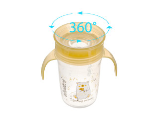 Чашка-непроливайка, жовтий Akuku A0670 на 360°