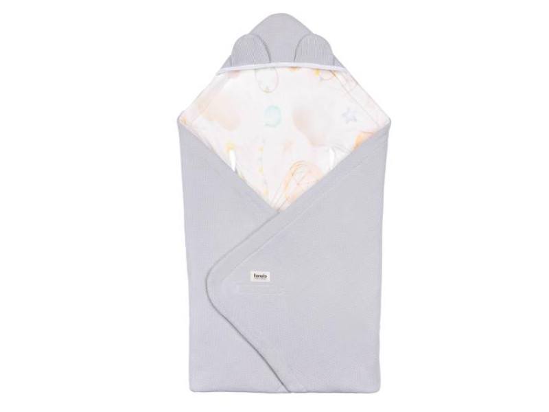 Покривало Lionelo TRAVEL SWADDLE BLANKET GREY BALLON, Фото 1