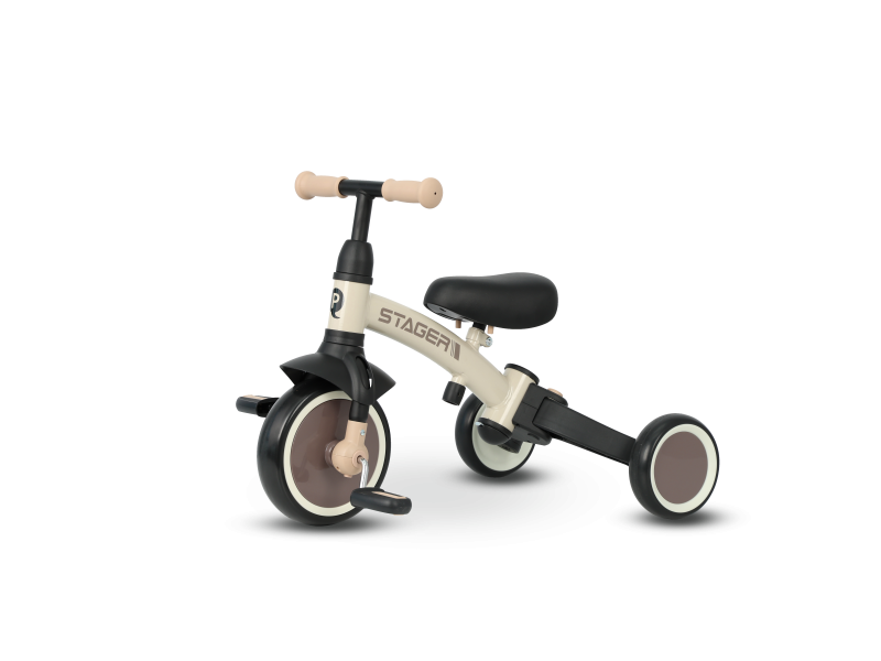 Велосипед з ручкою - біговел Stager 3в1 Beige-Brown, Фото 4