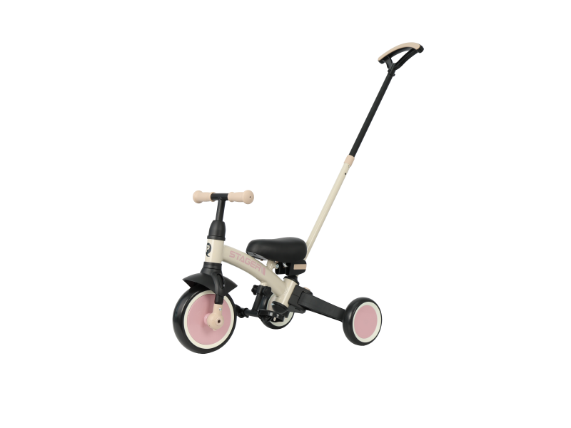 Велосипед з ручкою - біговел Stager 3в1 Beige-Pink, Фото 1