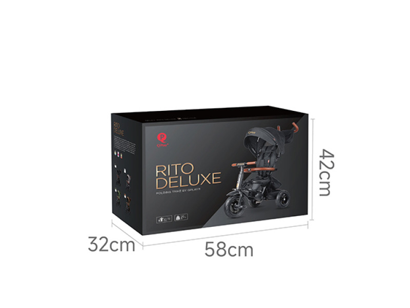 Велосипед складаний триколісний дитячий Rito Deluxe Black, Фото 4