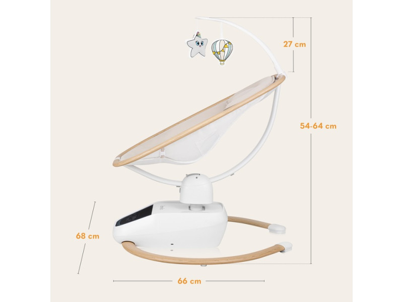 Крісло-гойдалка Lionelo OLIVIA BEIGE NATURAL, Фото 4