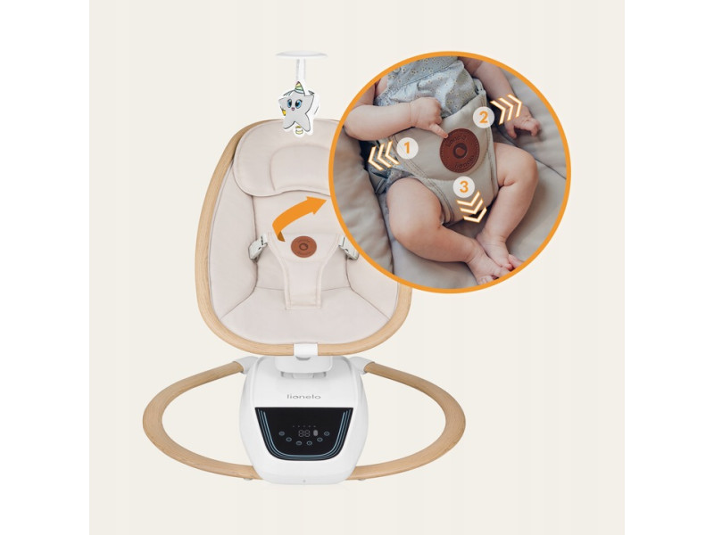 Крісло-гойдалка Lionelo OLIVIA BEIGE NATURAL, Фото 6