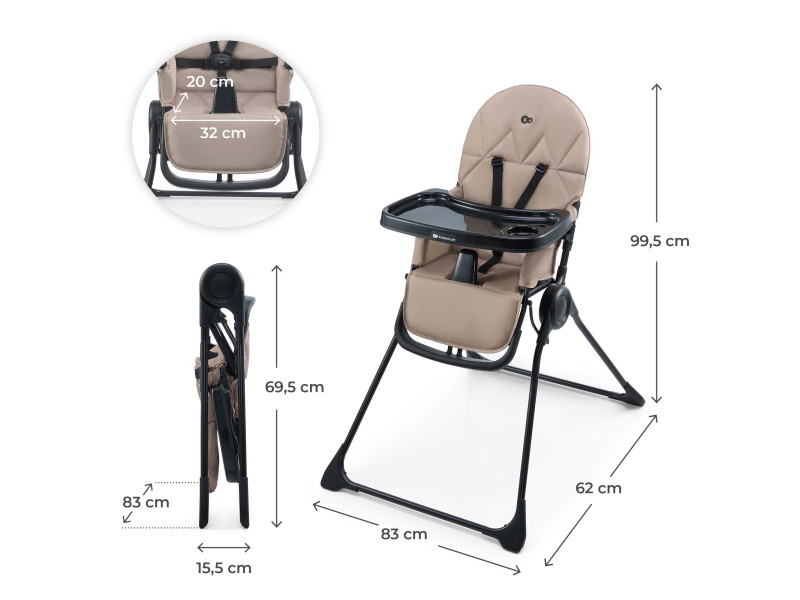 Стільчик для годування Kinderkraft Binci Beige (KHBINC00BEG0000), Фото 5