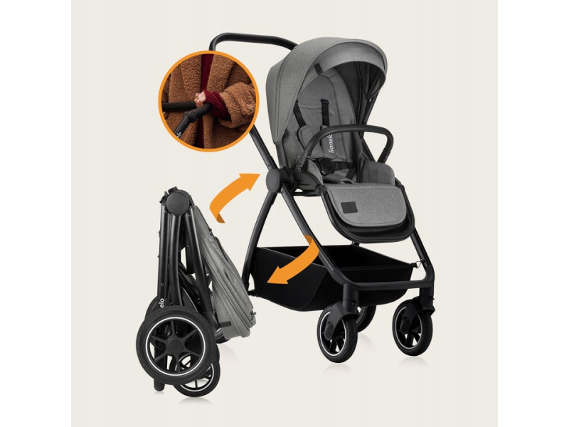 Универсальная коляска 2 в 1 Lionelo MERIL 2IN1 GREY STONE, Фото 5
