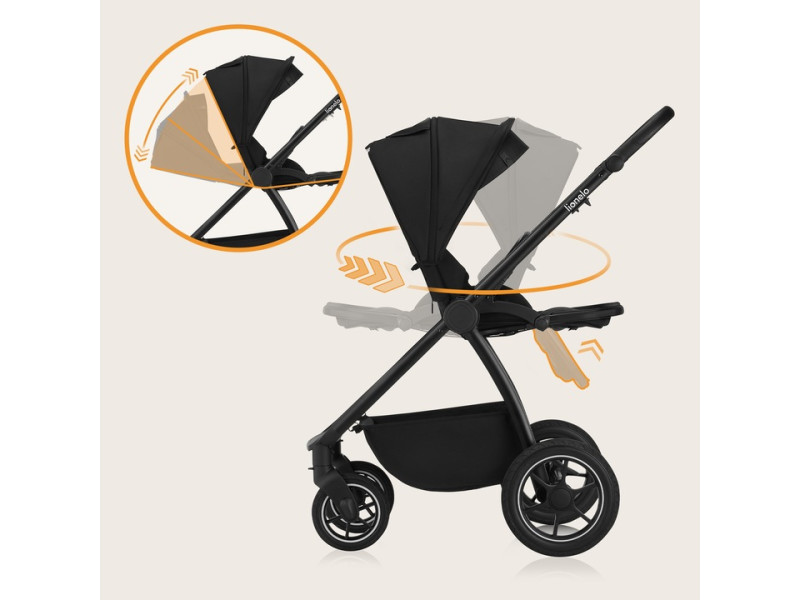 Универсальная коляска 2 в 1 Lionelo MERIL 2IN1 BLACK ONYX, Фото 3