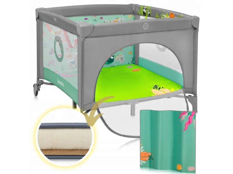 Манеж Lionelo MILLE PLUS GREY GREEN, Фото 3