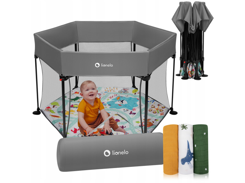 Манеж Lionelo ROEL PLUS GREY MULTICOLOR, Фото 4