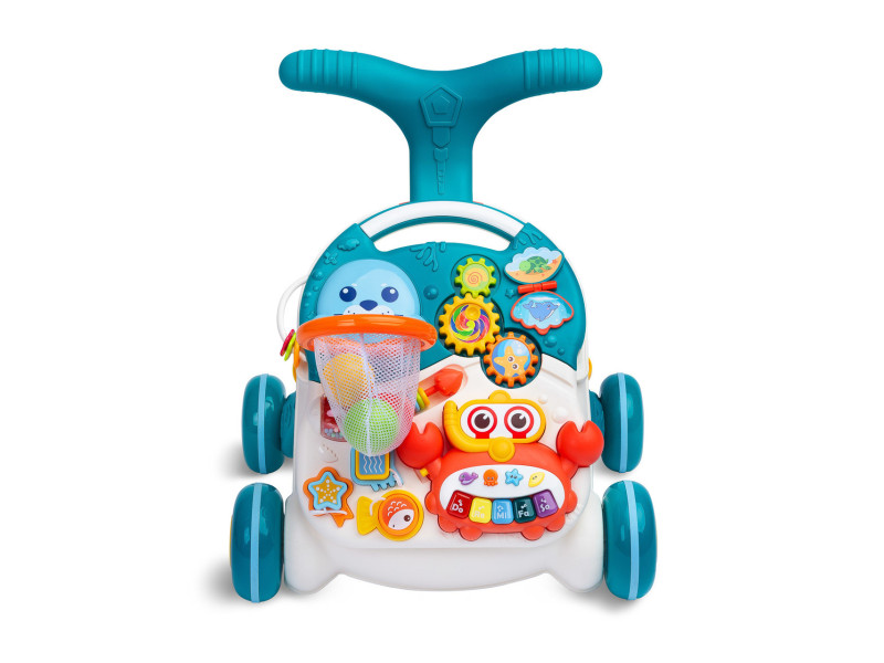 Ходунки-каталка ігровий розвиваючий столик 2 в 1 Caretero Spark Turquoise, Фото 4