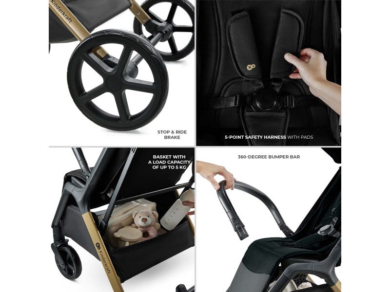 Прогулянкова коляска Kinderkraft Loom Black (KSLOOM00BLK00BS), Фото 6