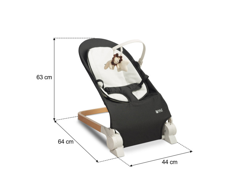 Дитяче крісло шезлонг Caretero Pine Black, Фото 5