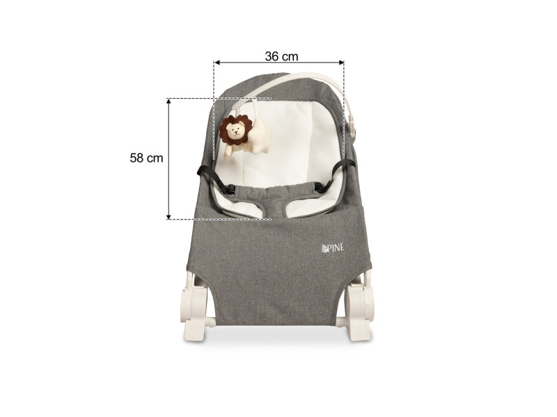 Дитяче крісло шезлонг Caretero Pine Grey, Фото 9