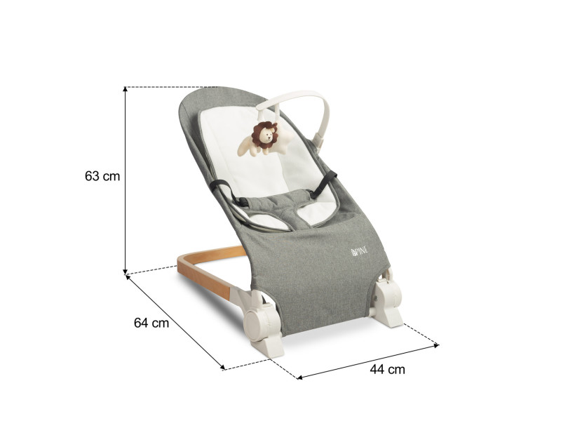 Дитяче крісло шезлонг Caretero Pine Grey, Фото 10