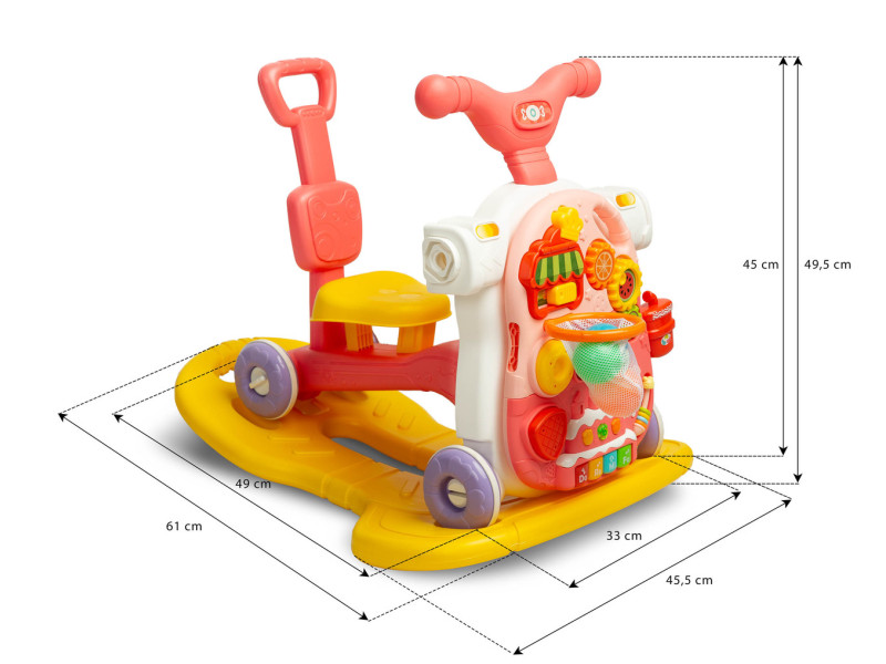 Каталка-ходунки багатофункціональний столик 5 в 1 TOYZ Pink, Фото 9