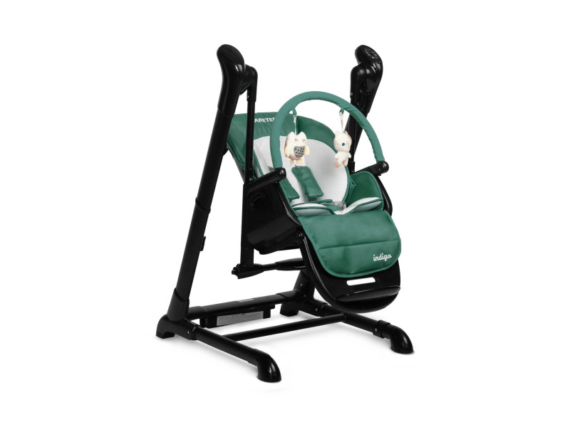 Стільчик для годування + гойдалка 2 в 1 Caretero Indigo Black Green, Фото 9